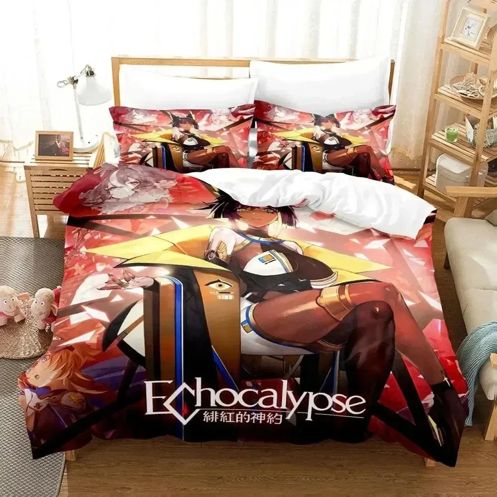 

Anime Echocalypse Bedding Set For Bedroom Soft Modern Bedspreads Comefortable Kids Duvet Cover Quilt Cover And Pillowcase