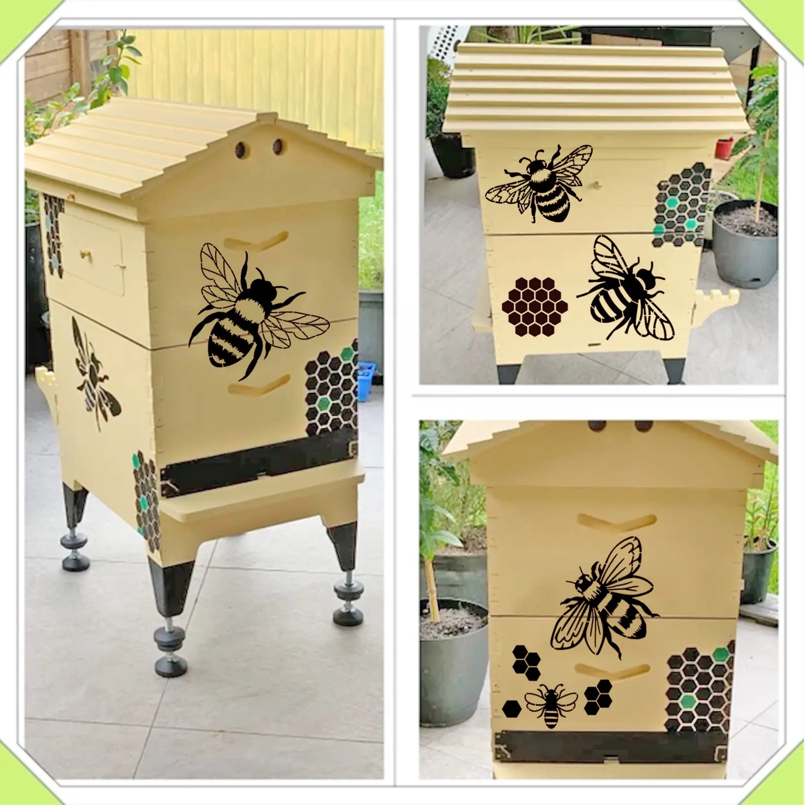 استنسل على شكل قرص العسل مقاس 30 × 45 سم - قالب رسم هندسي PET للجدار والبلاط DIY