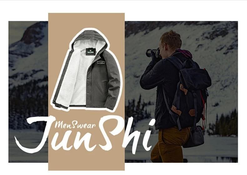 Kaltes Wetter im Freien, verdickt, winddicht, warm, für Herren, Baumwolle, gepolstert, mit Kapuze, Streetwear, modisch, lässig, Parka, Wintermantel – Detail 4