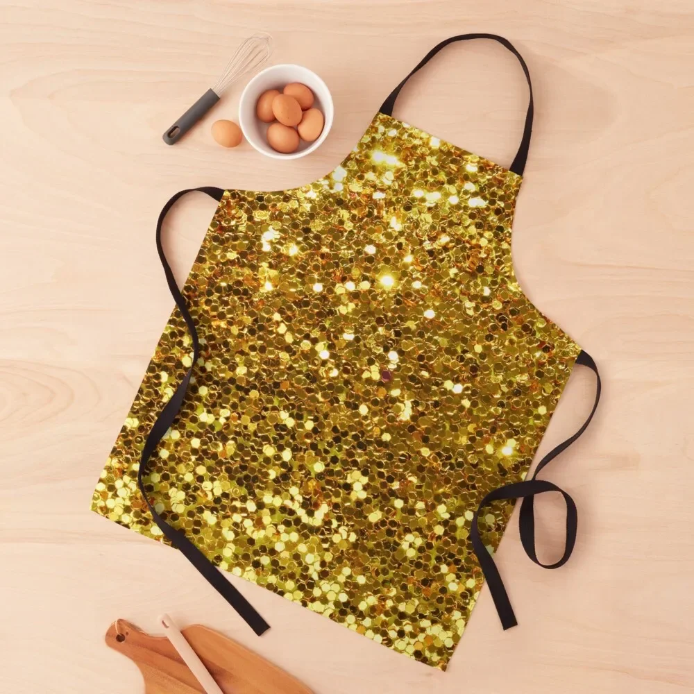 

Gold Sequin effect Apron esthetician custom women's kitchen Apron