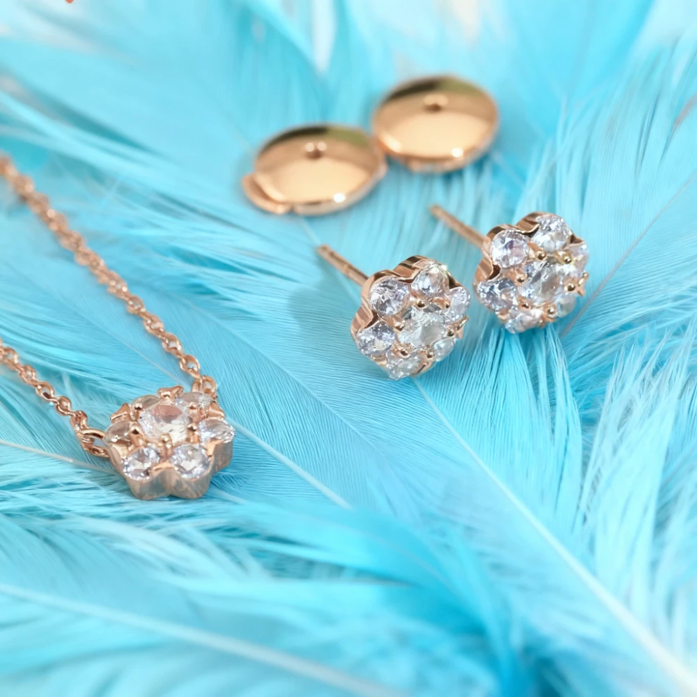 

Hot Brand New Pure Jewelry Sunflower Earrings Luxury Design Wedding Fashion Party Silver Diamond Earrings 2025 Trendy Jewelry