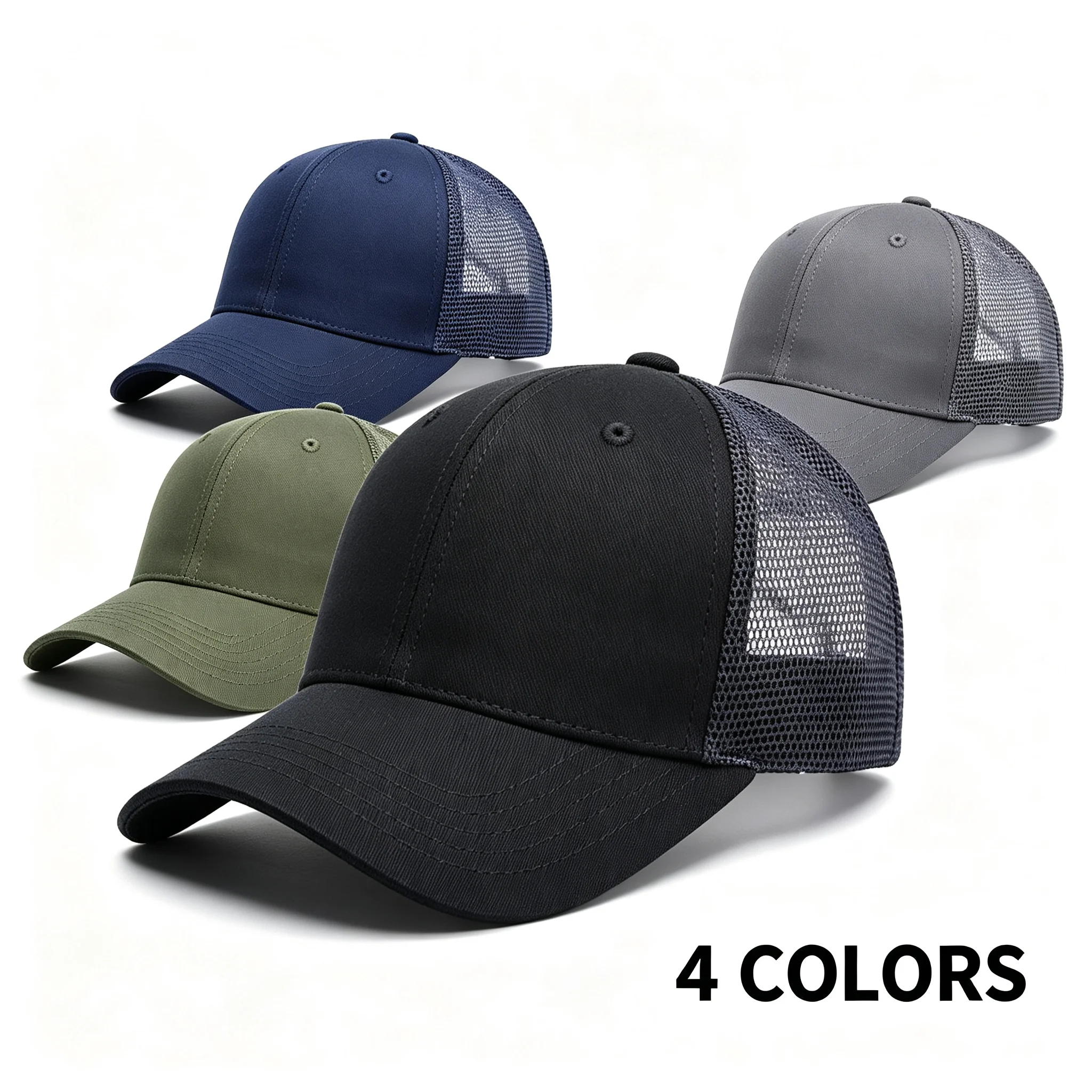 Sizes 55-60cm Adjustable Snapback Baseball Trucker Basic Plain Men's and Women's Mesh Work Splicing Baseball Cap Unisex Multiple