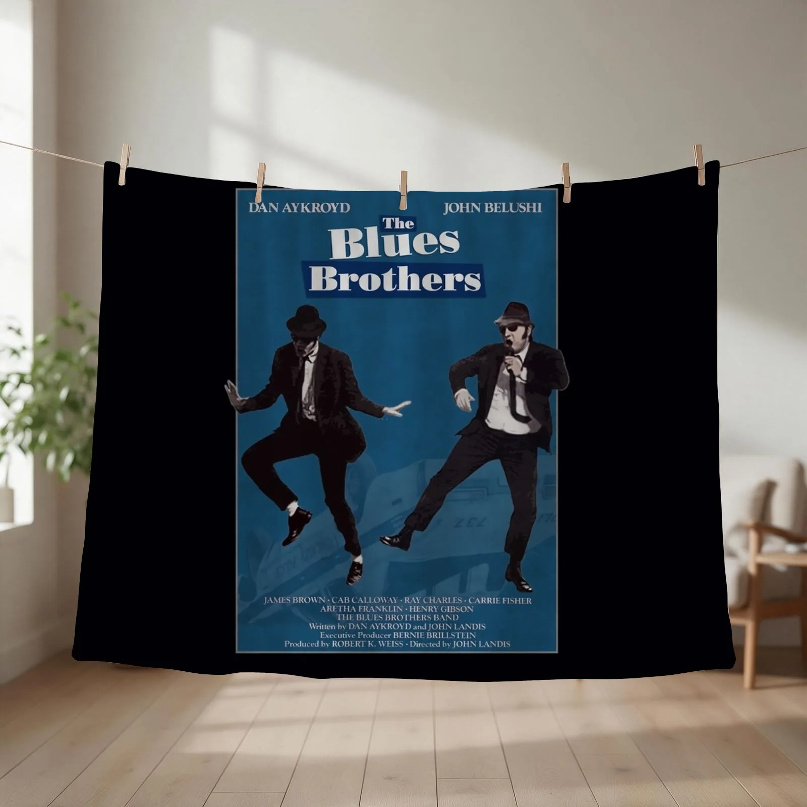 Blues Brothers Postcard Throw Blanket Thin funny gift Plaid Baby Blankets