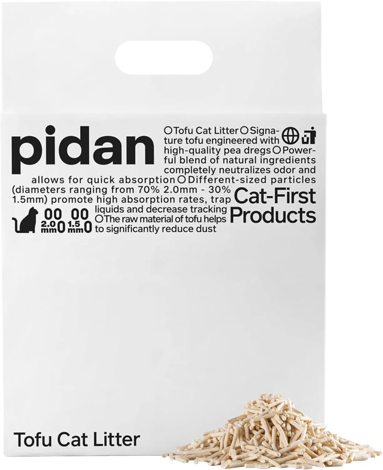 Arena para Gatos de Tofu Natural, Aglomerante, Desechable por el Inodoro, Ultra Absorbente, Sin Polvo, Menos Residuos (5.3lb×1 bolsa)