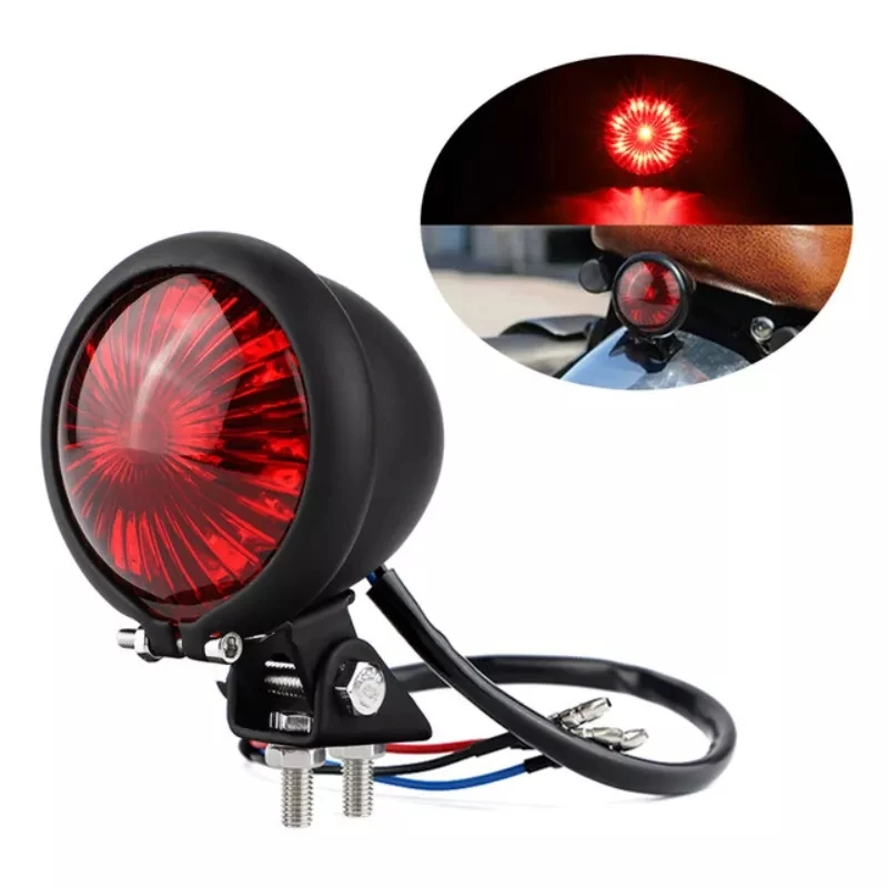 Motorcycle accessories retro modified LED tail light metal new brake light cruise prince car round light small tail light