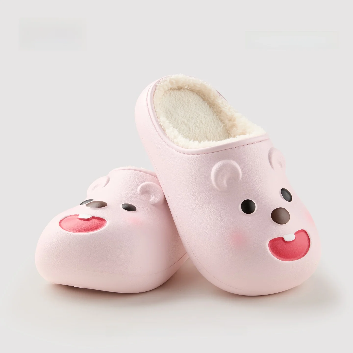 

Детские тапочки, домашняя обувь, хлопковая обувь из ЭВА с героями мультфильмов для девочек, теплая водостойкая нескользящая розовая, белая обувь, размер 36-41