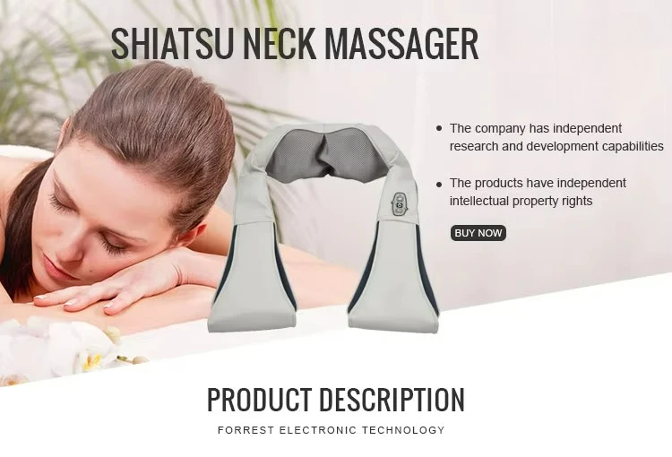 

Shiatsu electric massager with hot kneading massage pillow to relieve neck, back and shoulder muscle pain
