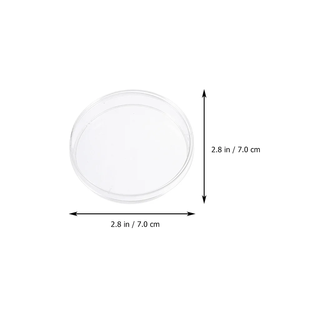 20 Pcs 70mm Transparent Laboratory Petri Dishes Disposable Reusable Plastic Culture Dishes for Biology Experiments