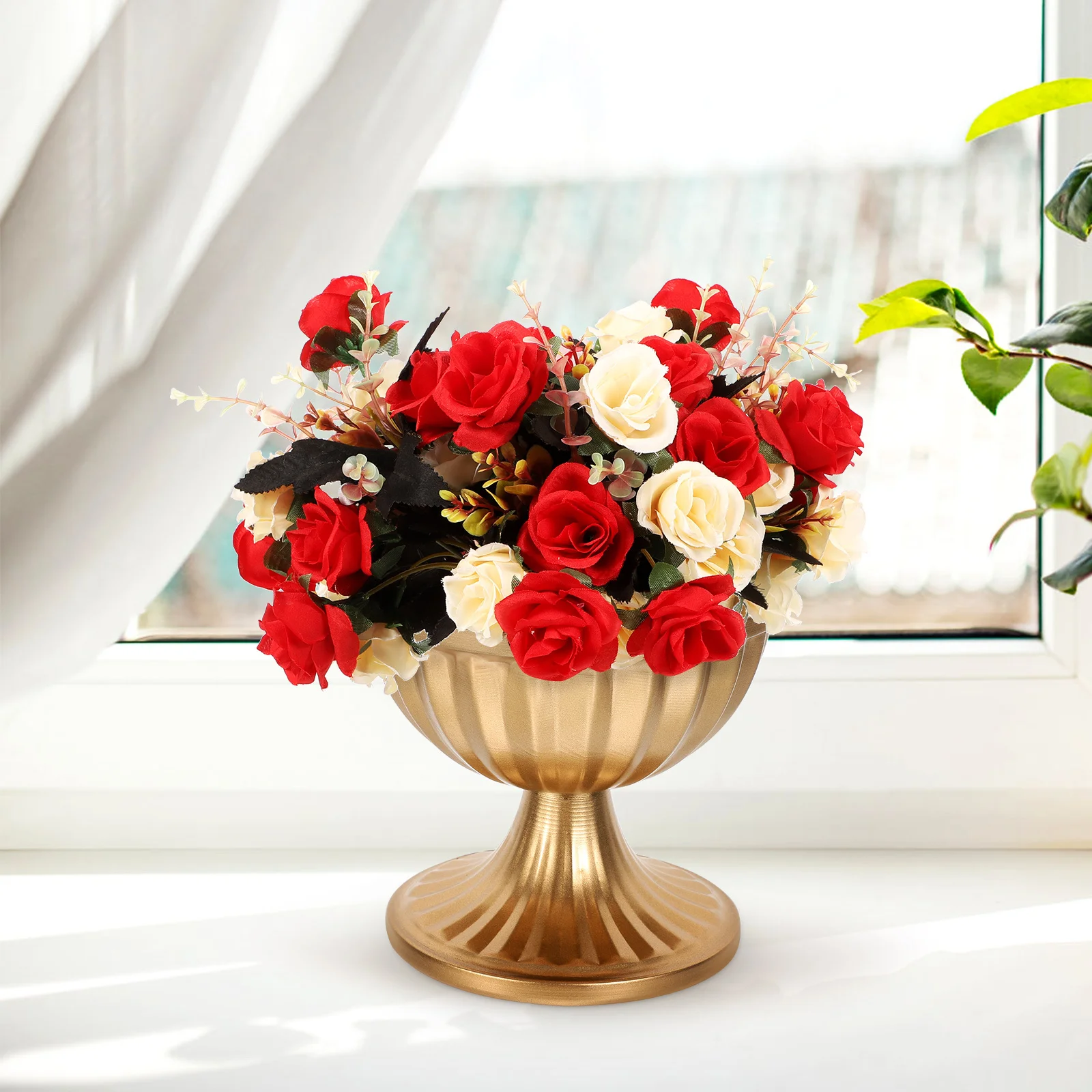 

Vintage Metal Vase Iron Flower Holder For Home Office Decor Wedding Centerpiece Tabletop Arrangement Decorative Planter