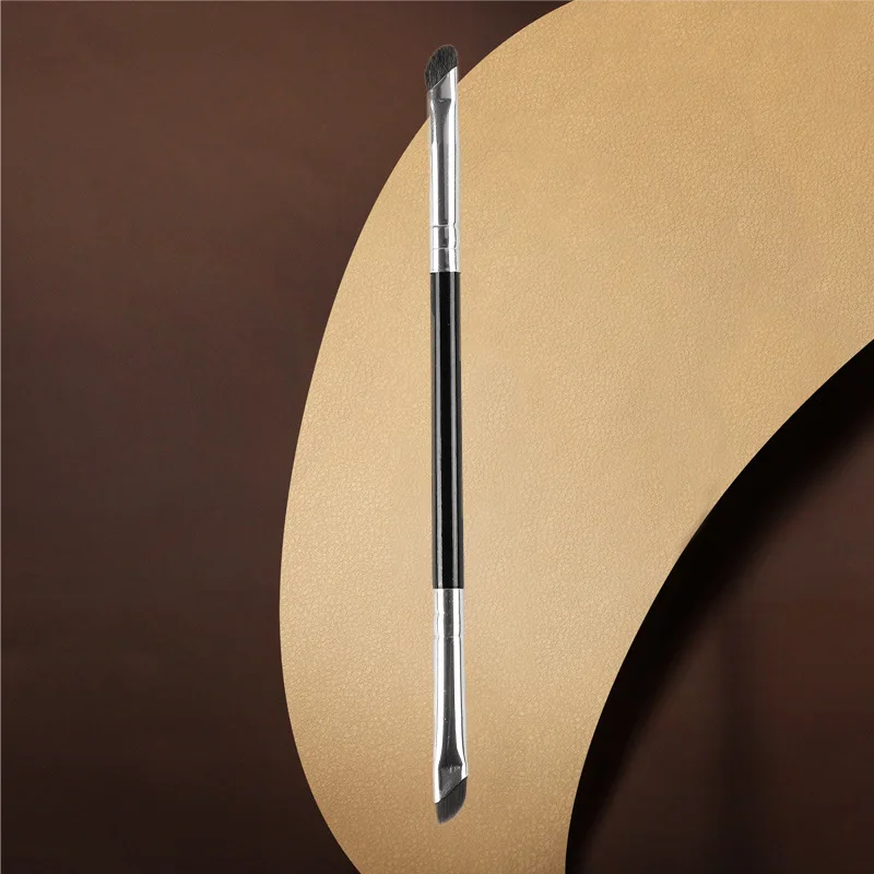 Brosse de maquillage en poils d'animaux simples, poils de cheval, Double faucille, ombre à paupières, correcteur, outils de maquillage de beauté