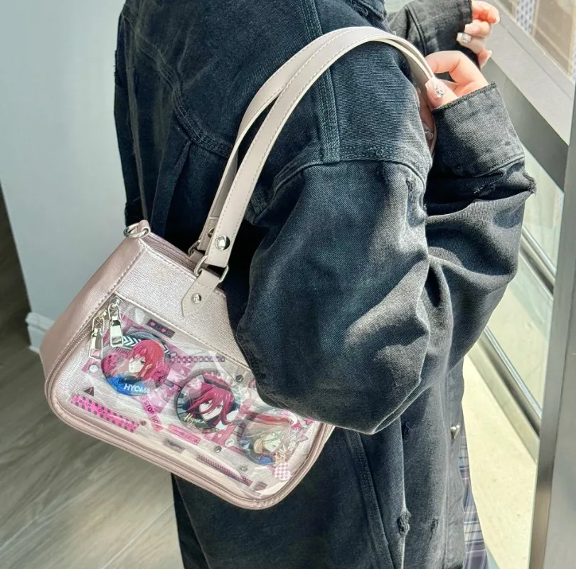 Ita Bag Sweet Satin Underarm Bags Teenage Girls New Spring Display Shoulder Bag 2024 New Transparent Totes Female Bolsos Mujer