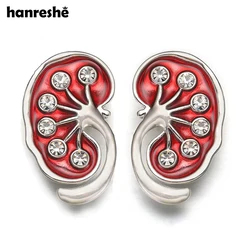 Hanreshe 2pcs Kidney Organ Medical Brooch Inlaid Crystal High Quality Lapel Badge Pins Medicine Jewelry for Doctor Student