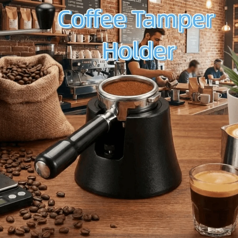 51/53/58 MM Coffee Tamper Holder Anti-Slip Base Espresso Handle Holder Height Adjustable Card Slot Home Coffee Pressing Seat