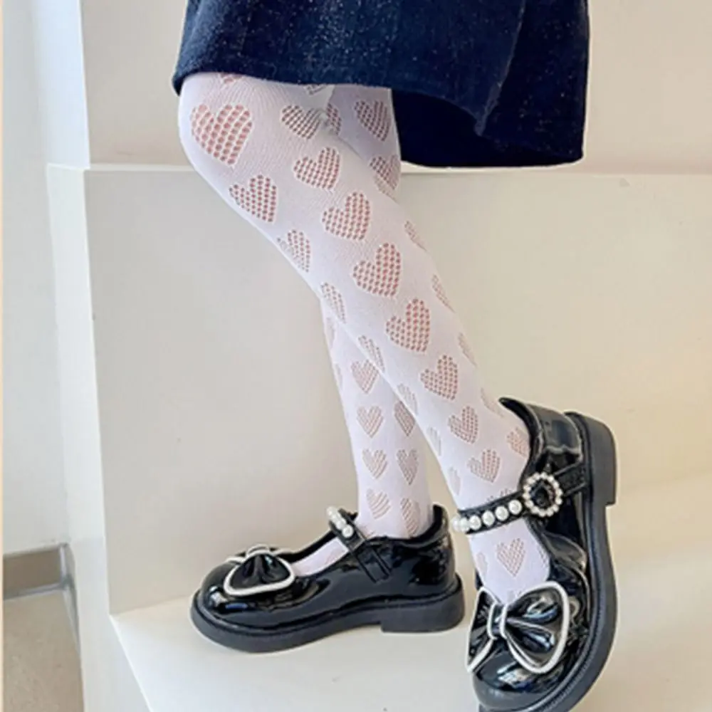 Comfortable Solid Color Kids Hosiery Heart Lolita Children Girls Pantyhose Kids Leggings Korean Style Stockings Kids Tights