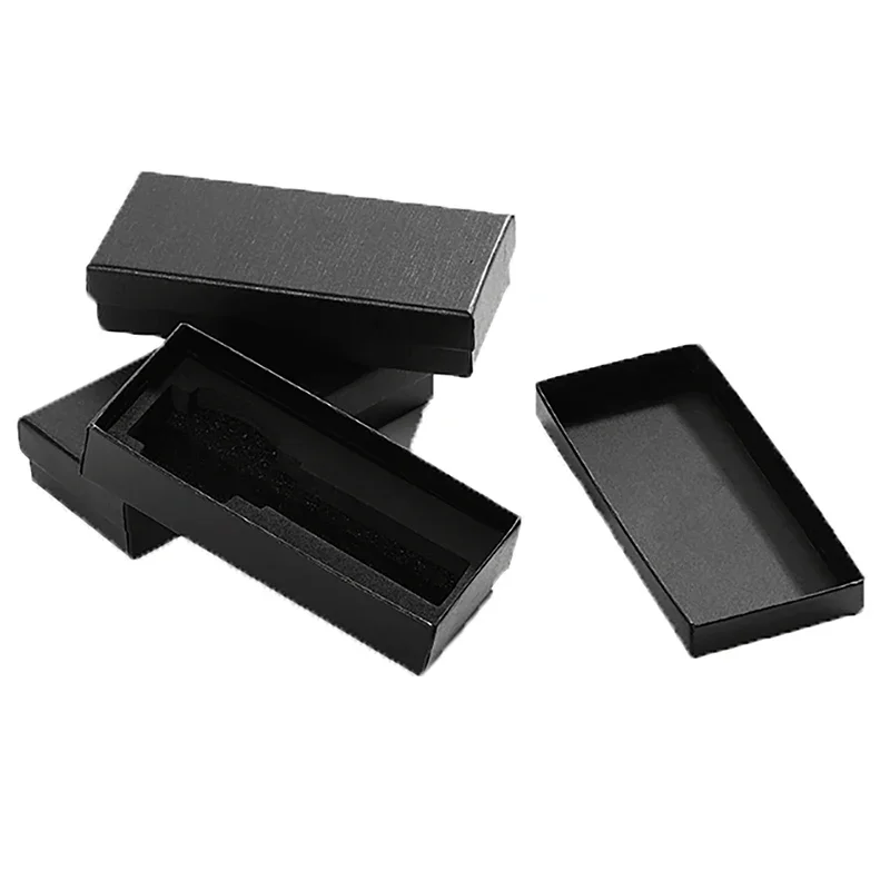 1 Pcs Black Rectangle Container Watch Box Travel Watches Jewelry Paper Boxes Gift Cases With Sponge