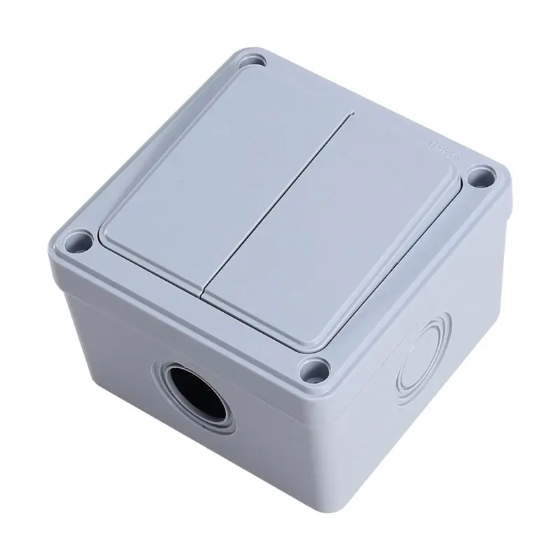 ABCA-مفتاح بـزر دفع مقاوم للطقس IP66 16A لمفتاح الجدار الخارجي-2 عصابة كهربائية للحديقة/الفناء/الخارجي #1