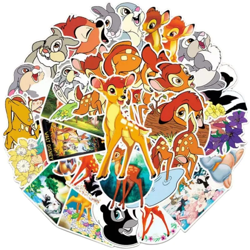 50pcs Anime Bambi Graffiti Stickers Suitcase Water Cup Stationery Refrigerator Mobile Phone Decoration Waterproof Stickers