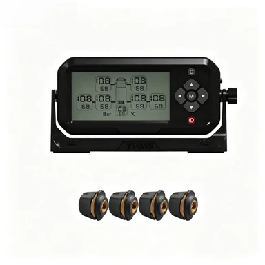 Waterproof 4 Wheel Truck TPMS System High Pressure Tire Monitoring Sensor Wireless Digital Display for Heavy Duty Trucks
