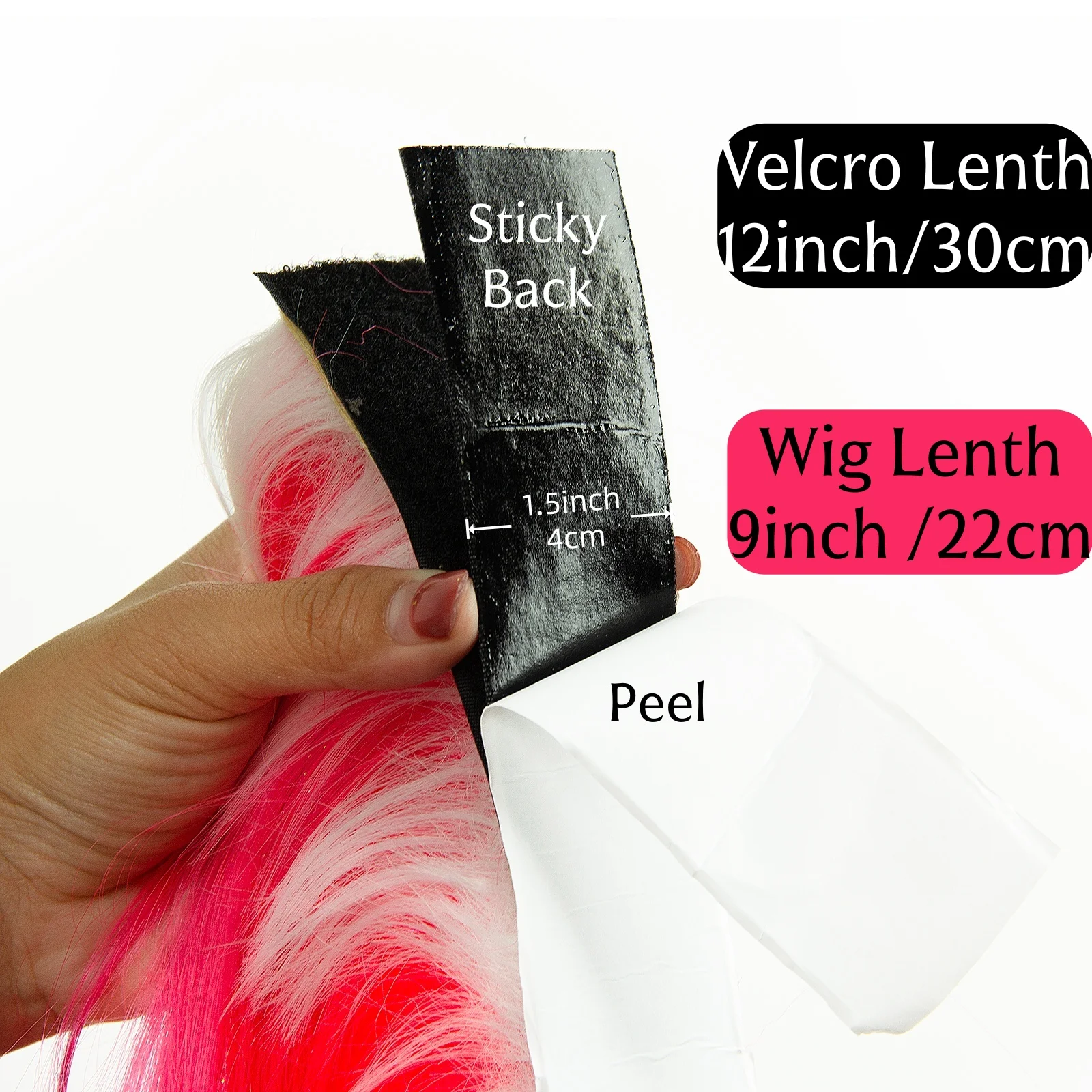 Neon Green Pink Mohawk Skeleton Halloween Helmet Decoration Wig with Stick Velcro Shining Synthetic Fiber (Helmet Not Included)