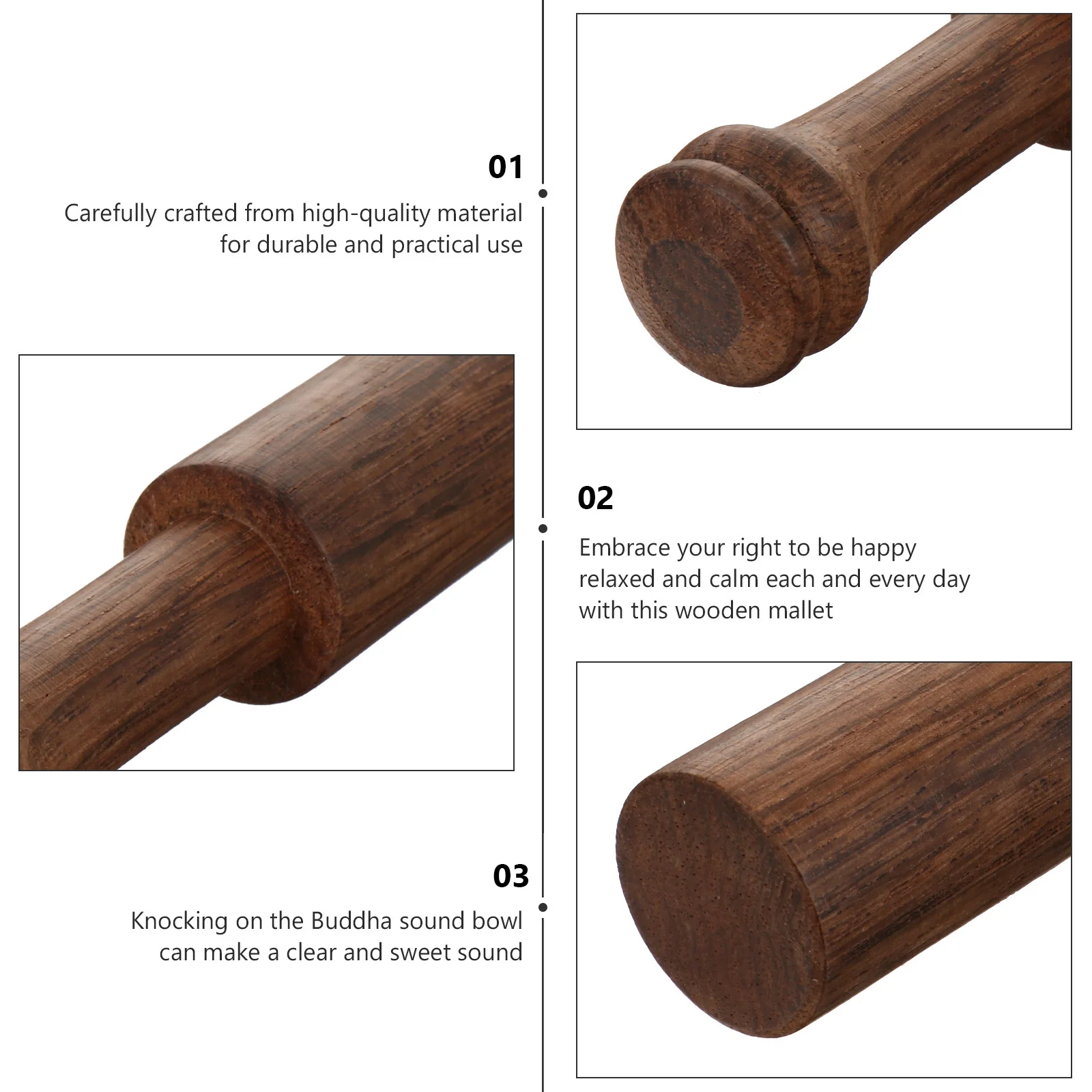 

Buddha Sound Grinding Stick Wooden Mallet For Healing Therapy Sound Bowl Fittings Singing Bowl Accessory Instrument Parts