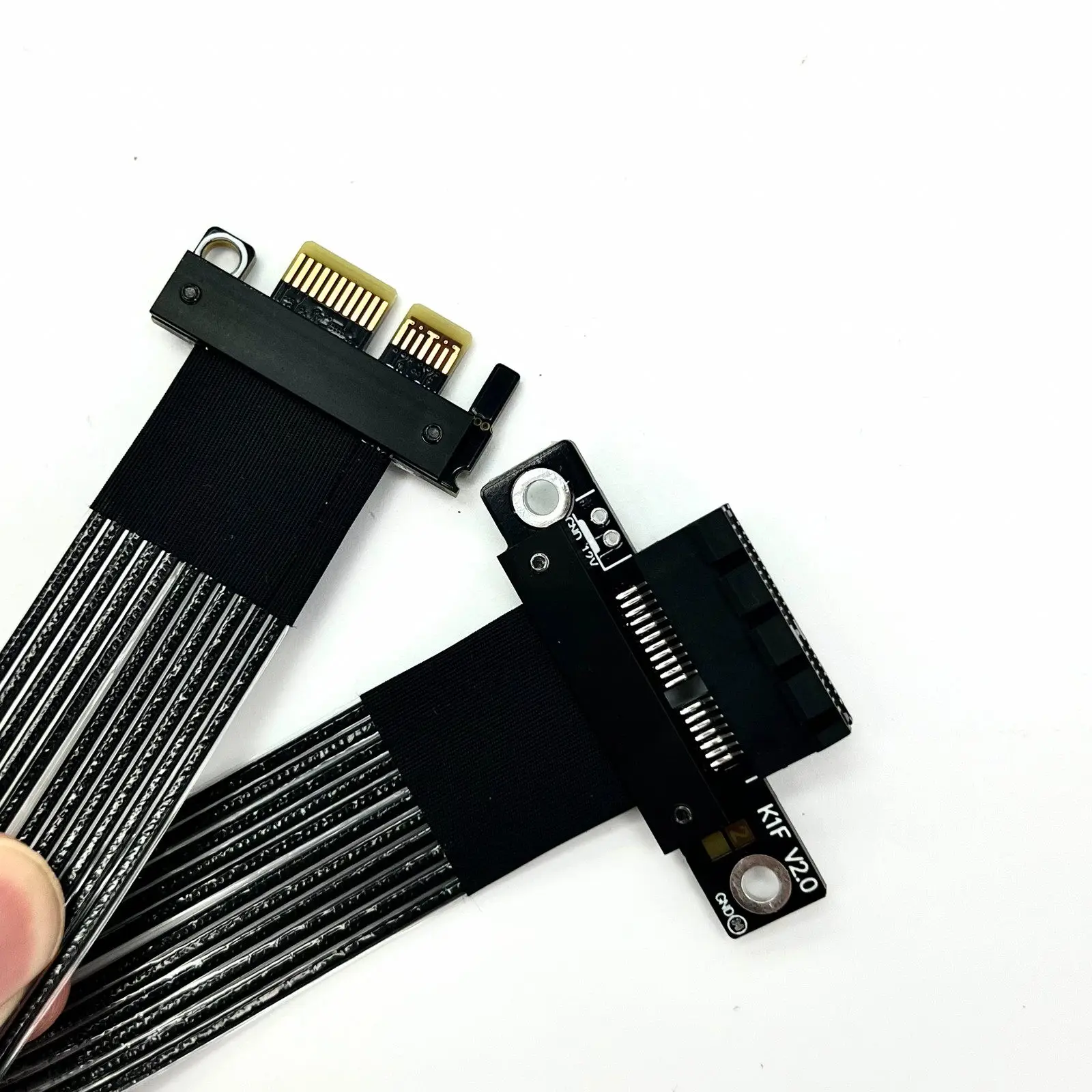 PCIE X1 Riser Cable 90 Degree 32Gbps PCIe 5.0 X1 to X1 Extension Cable PCI Express 1x Riser Card Ribbon Extender For GPU Blocked