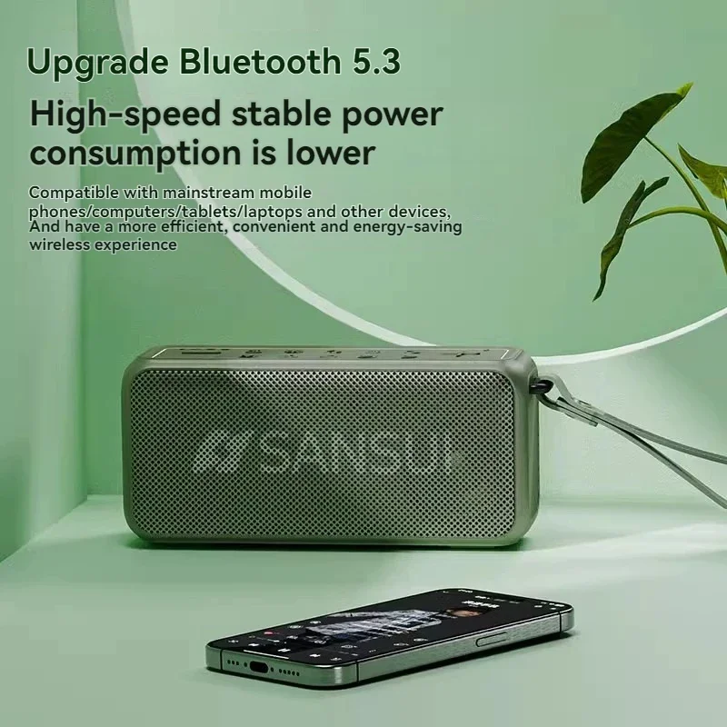 SANSUI F61 FM Radio Multi-function Wireless Bluetooth Speaker Outdoor Portable Mini Soundbox HiFi Sound Quality with TF Card