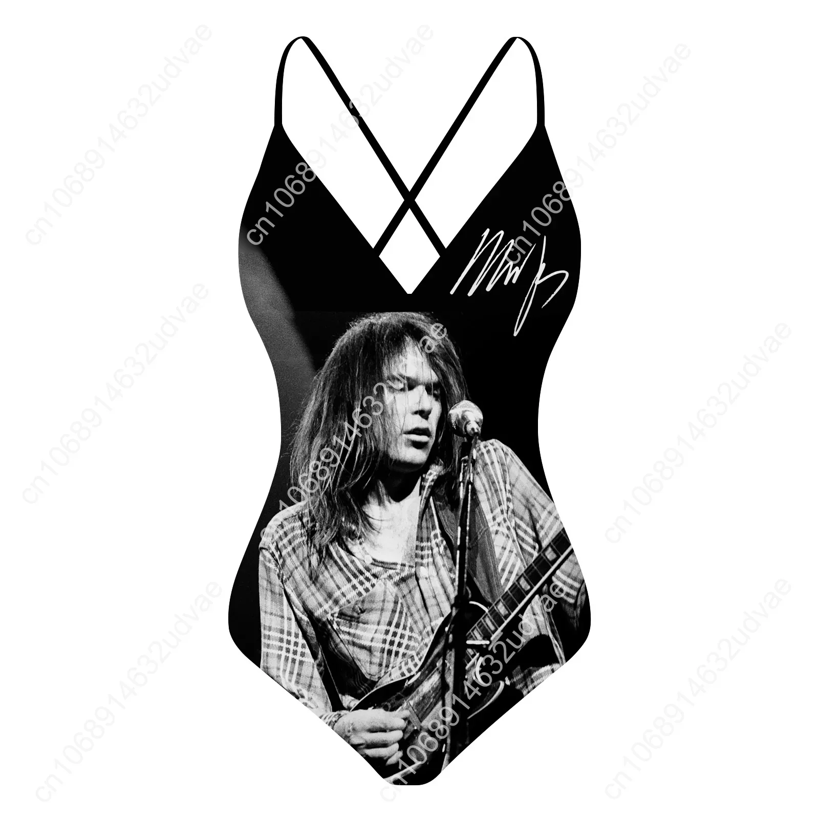 ملابس سباحة نيل يونغ بفتحة رقبة على شكل حرف V وظهر مكشوف، بدلات سباحة نسائية، بيكيني مخصص، ملابس سباحة لحفلات حمام السباحة، ملابس شاطئ مصنوعة حسب الطلب