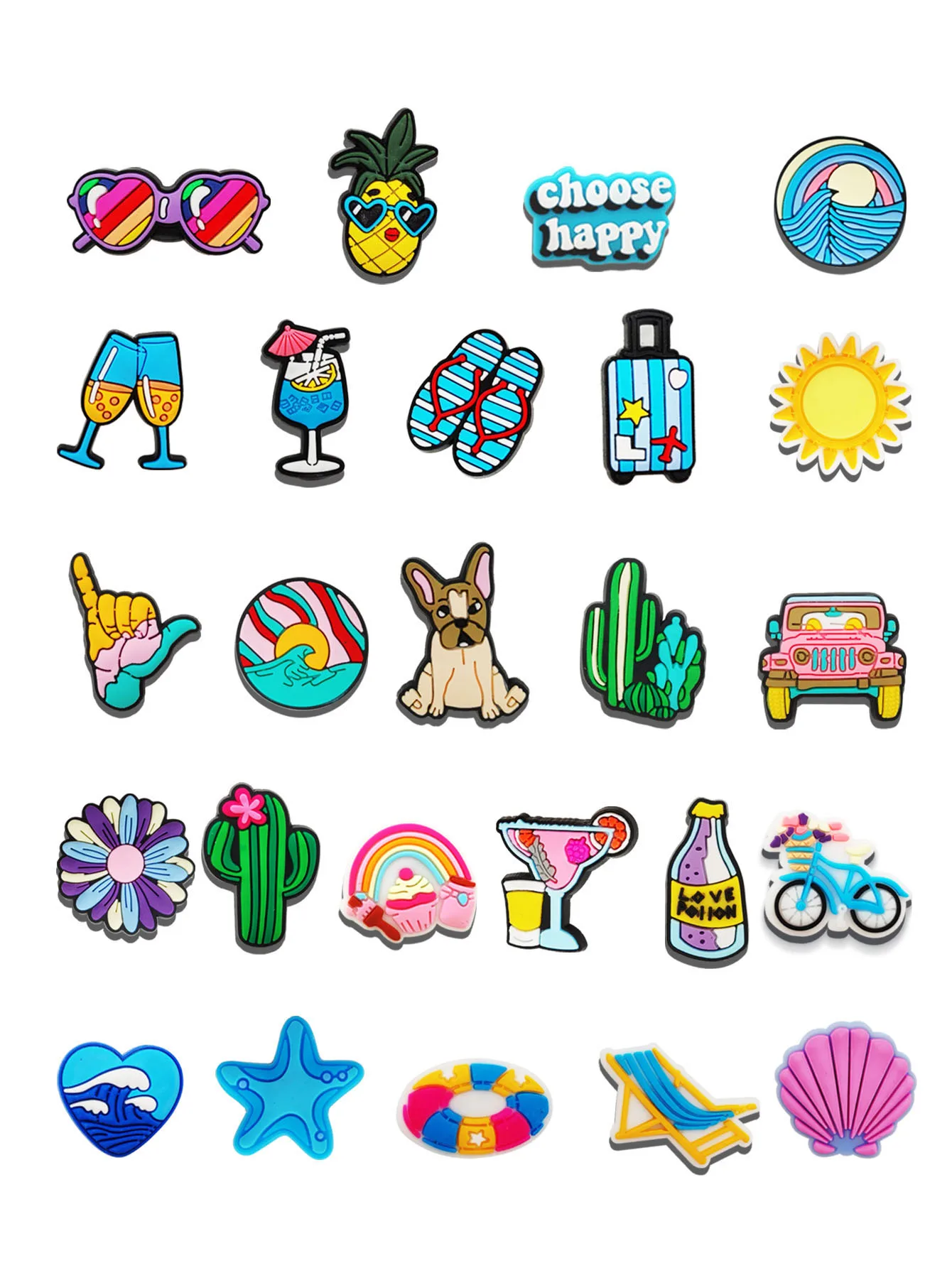 

Shoe Charms 25Pcs Summer Beach Series Shoe Decoration Premium Quality Popular Charms Accessories Great Gift