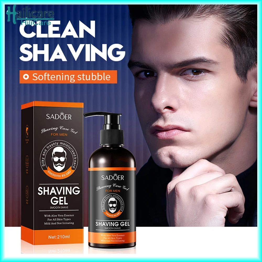 

Shave Gel Mild Non-irritating Soften Sideburn Beard Shaving Cream Painless Clean Moisturize Beard Care Shave Gel 210g For Men