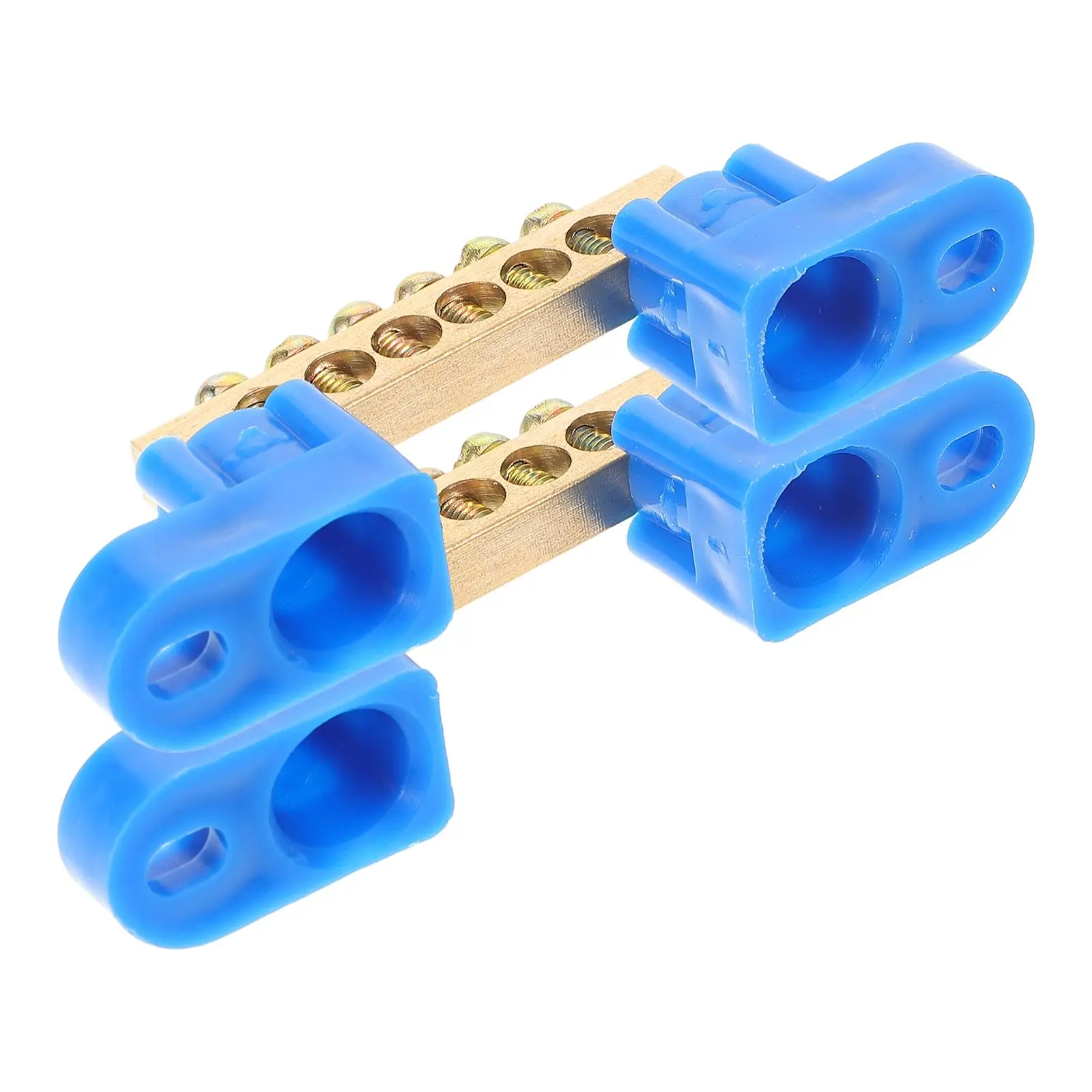 

2Pcs Copper Ground Distribution Block Bars 6Positions Bus Bar Electrical Equipment 6 Terminals Bus Bar Connection