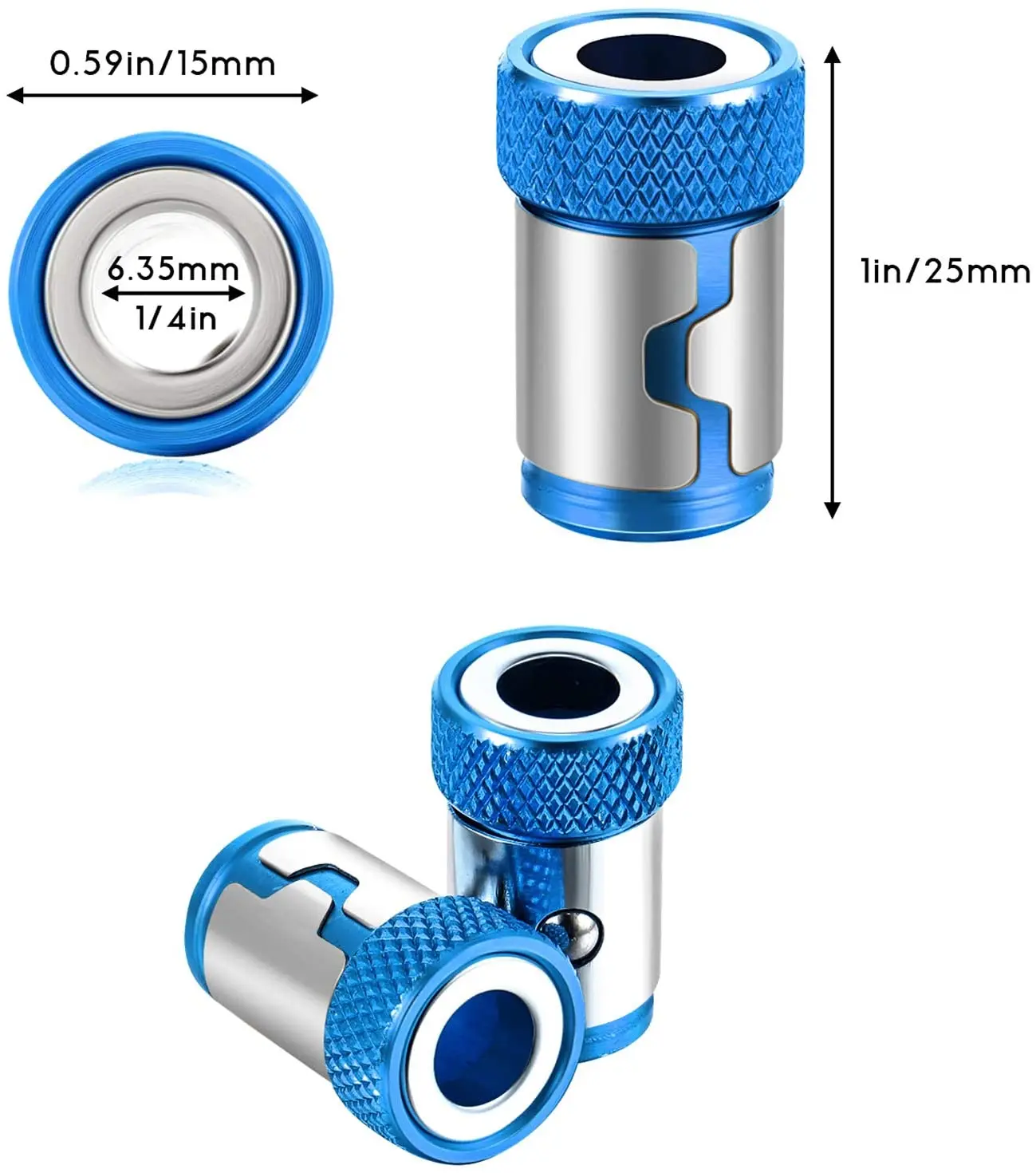 Universal Magnetic Ring 1/4” Metal Screwdriver Bit Magnetic Ring For 6.35mm Shank Anti-Corrosion Drill Bit Magnet Powerful Ring