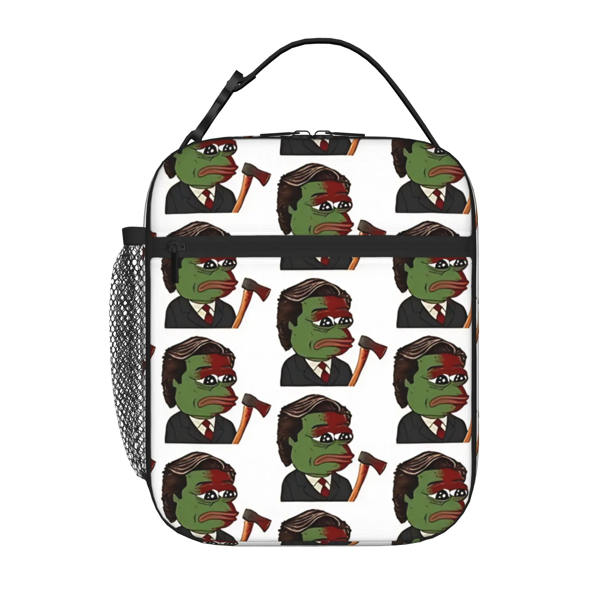 1 Piece Zipper Closure frog Storage Bag Pocket Pepe the Frog School Lunch Food Box Reusable For Lunch Food Bag