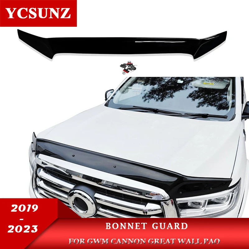 Black Bonnet Guard For GWM Cannon Great Wall Pao Great Wall Poer Power 2019 2020 2021 2022 2023 Pick Up Truck Car Accessories