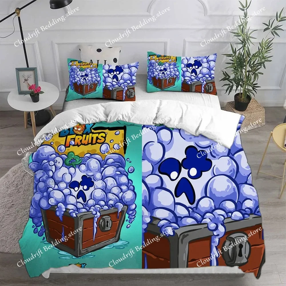 Blox Fruits Bedding Sets Bed Cover Comforter Duvet Cover Pillow Case Single Double Large Size Bedroom Decoration963