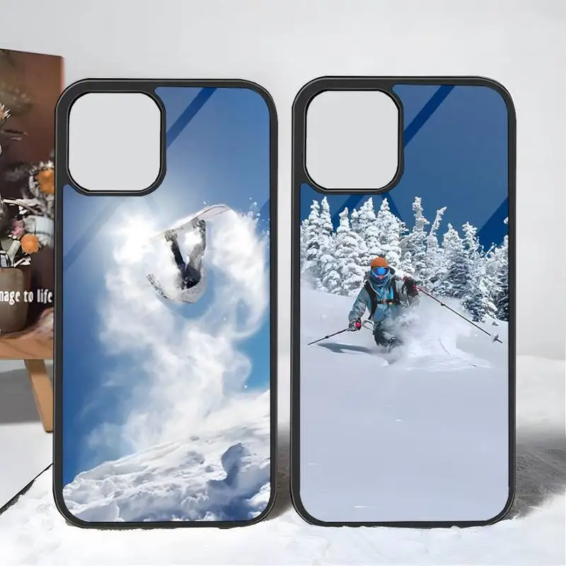 Ski Neige Snowboard Phone Case PC+TPU For Apple Iphone 14 Pro 13 11 12 Mini 6 8 7 Plus X Xs XR Max Luxury Design Back Cover