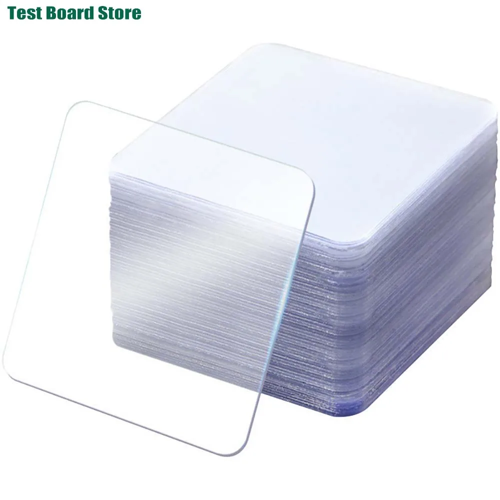 

10Pce seamless double-sided tape, transparent super adhesive PVC nano adhesive pad, square adhesive hook film, heavy-duty 2.35in