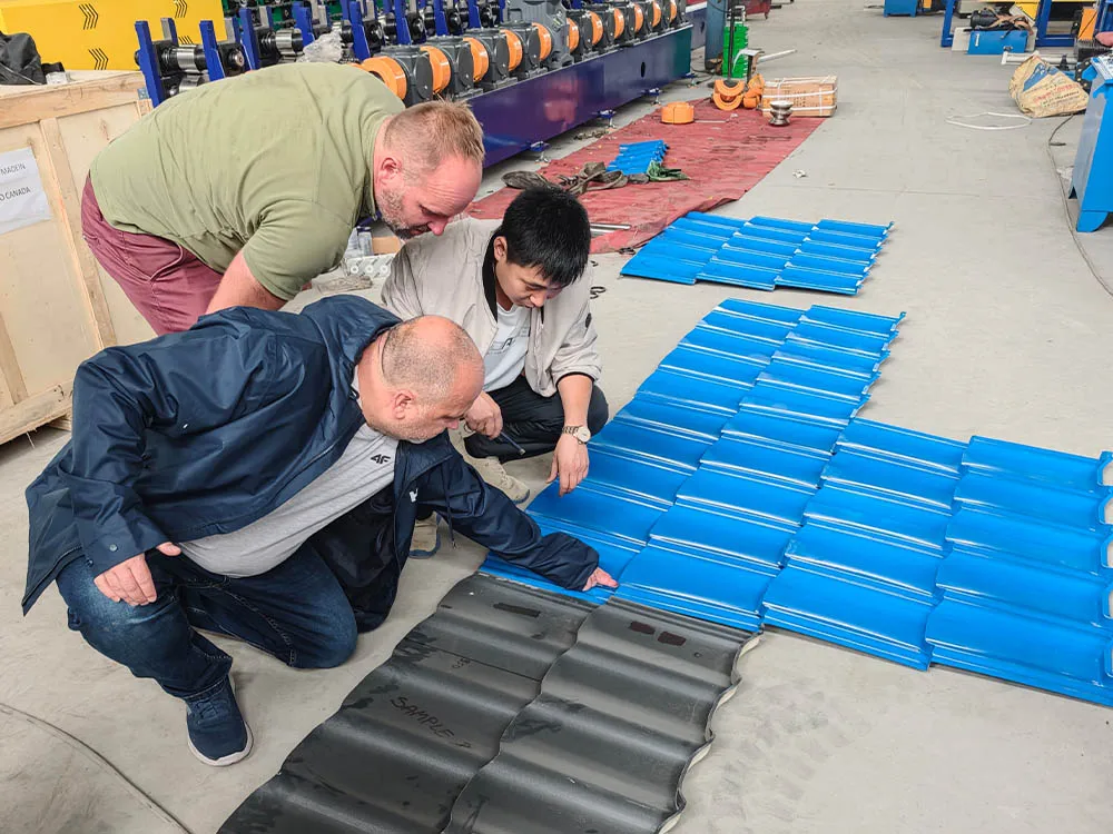 Double Layer Trapezoidal Roof Panel Roll Forming Machine  Smart Control Glazed Tile Making Machinery