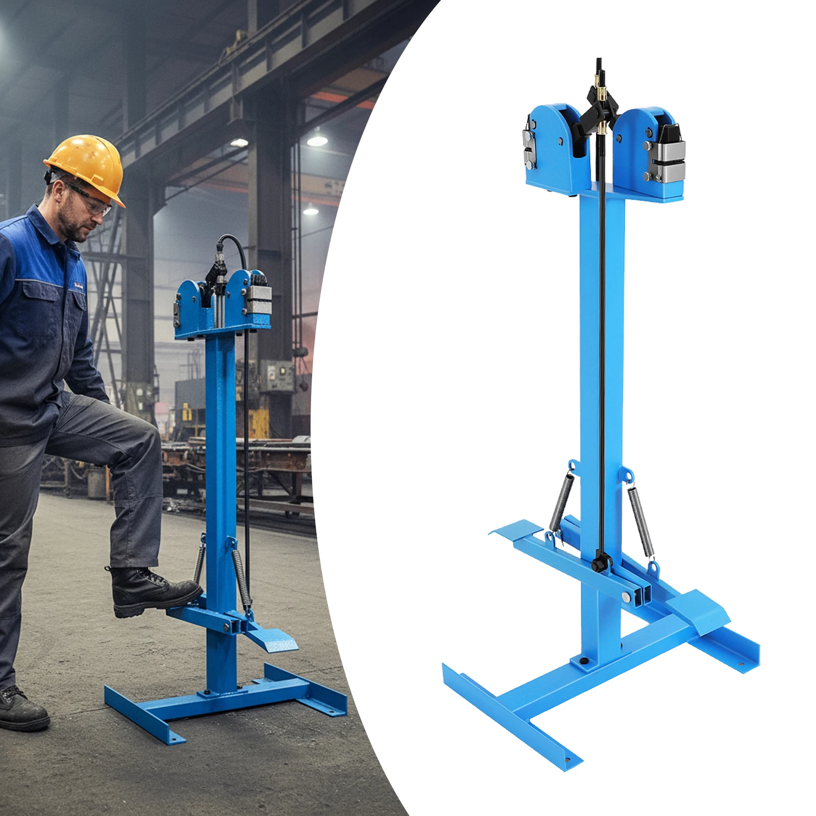 Máquina de encolhimento e maca de metal de função dupla com pedal, capacidade de calibre 18 para restauração automática e metalurgia