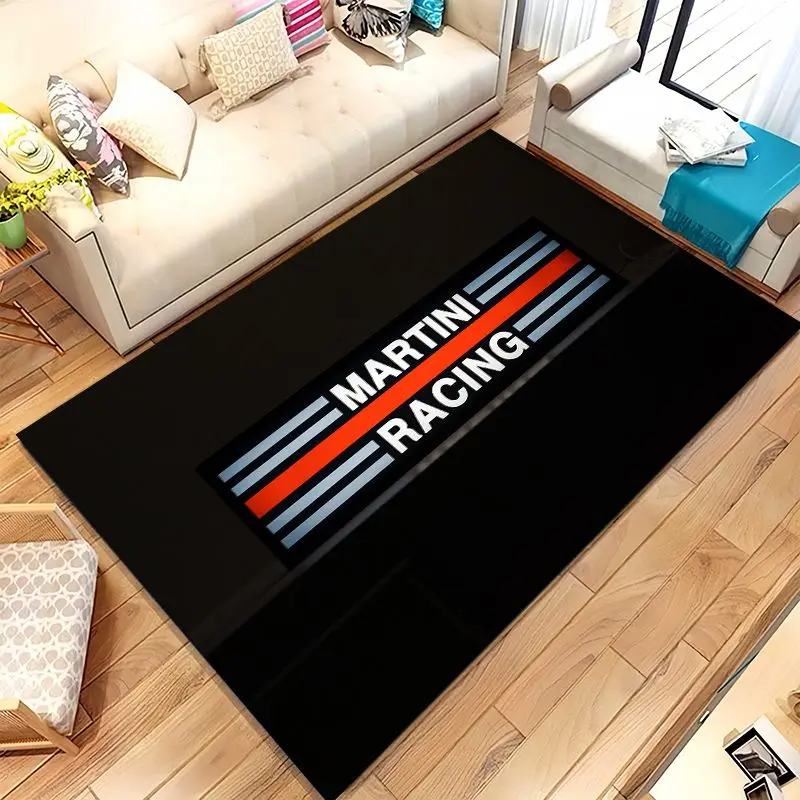 Retro M-Martini Racing Livery Biker Garage Moto Soft Non-Slip Area Rug for Living Room,Bedroom Carpet Mat for Sofa,Home Decor
