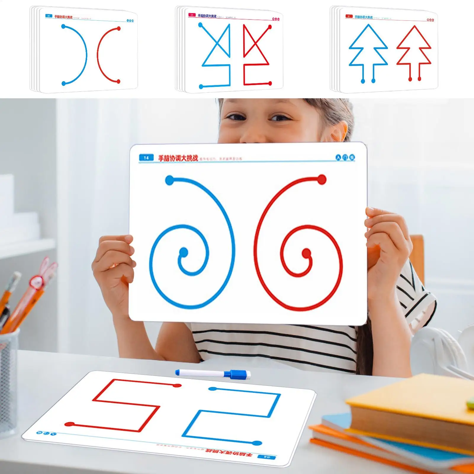 Kid Pen Control Training Education Toy Montessori Fine Motor Skill Track Board Thinking Challenge Brain Game Parish Sensory Toy