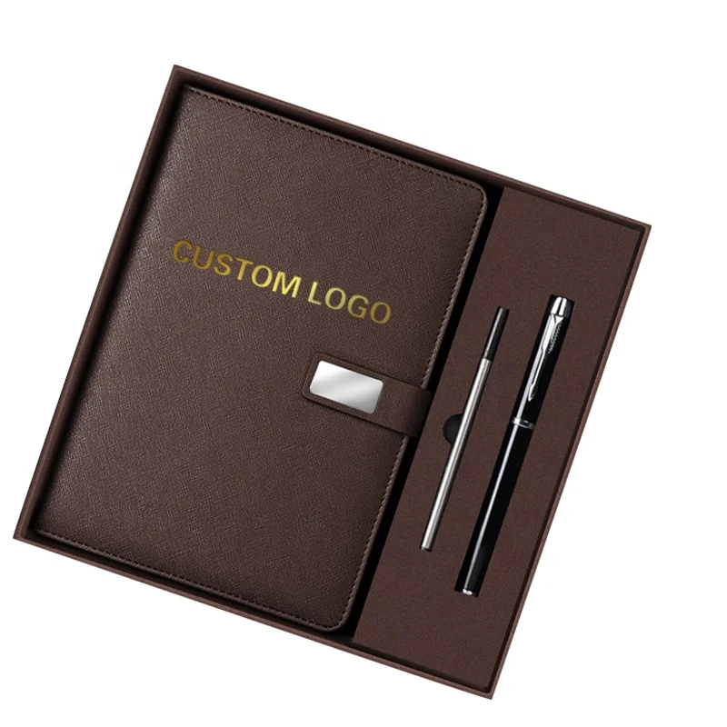 Logotipo personalizado Notebook com caneta, PU, Couro Vegan, Jornal, Presente para médicos, Produto personalizado