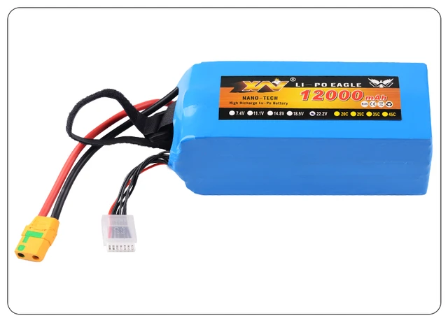 6S 22.2V 12000mAh 30C Lipo Battery 10000mAh 22.2V for RC Drone Plant  Protection Machine UAV Quadcopter - AliExpress