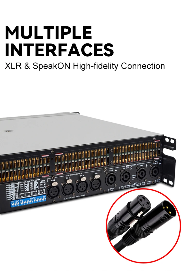 Paulkitson FP20000Q 4-Kanal-Leistungsverstärker (4×7000W) für Line-Array-Lautsprecher, Disco-, DJ- und Konzertbühnen-Audiosysteme – Detail 8