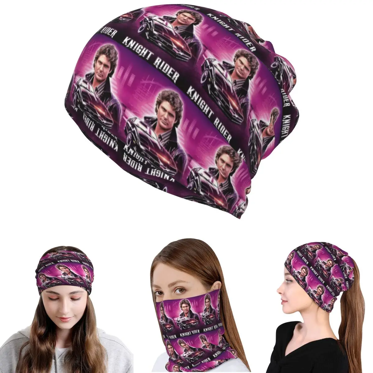 Knight Rider Action Tv Series Bandana Neck Gaiter Wrap Scarf Multi-use Balaclava Beanies Hat for Men Women Adult Breathable