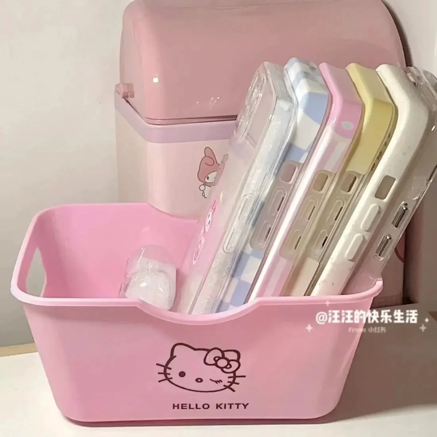 Adorable Kawaii Hello Kitty Multifunctional Children's Large Capacity Desktop Stationery Organizer Box - Cute Gift