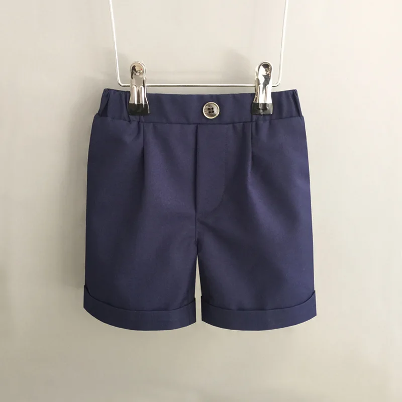 Boys Summer Suit Shorts Formal Dress Shorts For Kids Casual School Performance Short Pants Multi‑Color Age For 12M-13Y