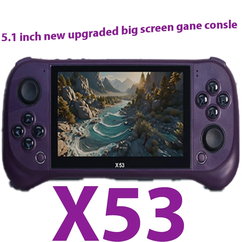 Children's Game Console X53 Handheld Game Console HD 5.1 Inch Large Screen Retro Music Video Playback Watch TV Read E-books