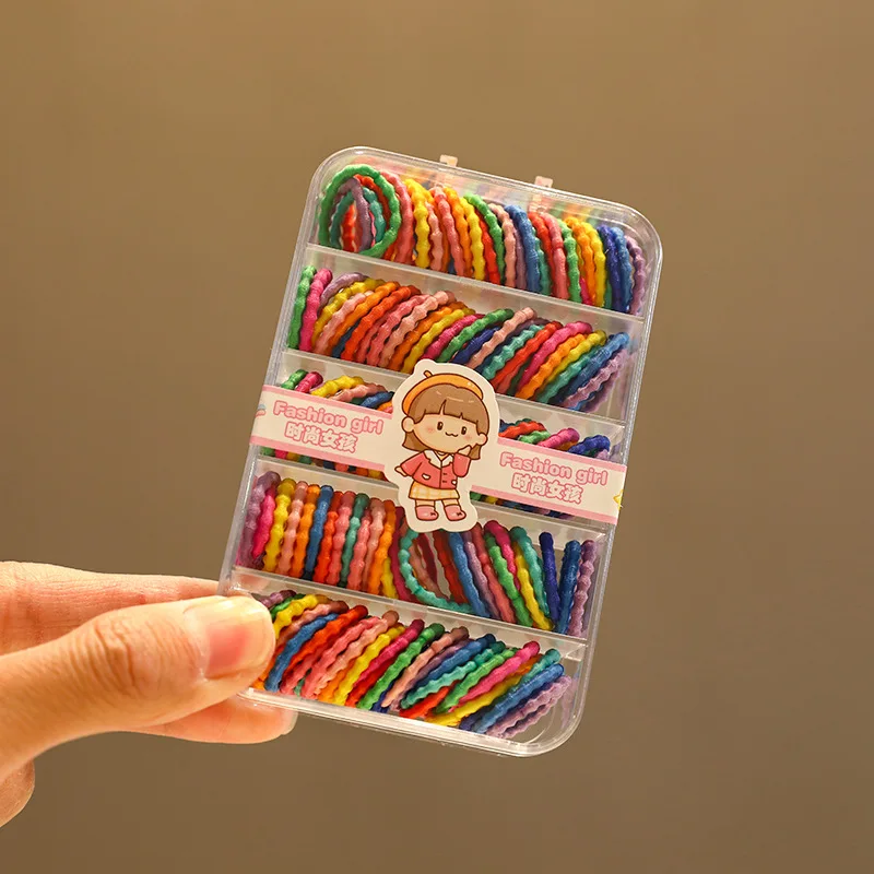 2026 Neu 150 Stück/Box Mini Dünne Regenbogen Baby Haargummis Hochelastische Nylon Spiralförmige Schonende Haarbänder für Kleinkinder Mädchen Kinder – Detail 4