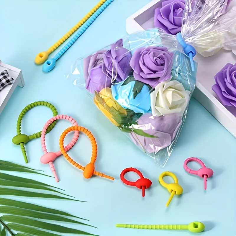 23pcs Reusable Silicone Cable Organizers. Colorful bands for headphones, chargers.Random colors. ﻿