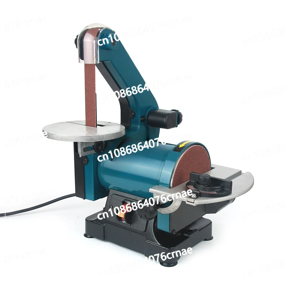 

300W Belt Polishing Grinding Sanding Machine 125mm Sand Disc Small Woodworking Desktop Sander Grinder Polisher 25.4*762mm 110V